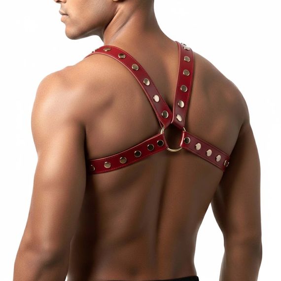 Чоловіча портупея Art of Sex - Spartacus, екошкіра, колір червоний, розмір XS-M | Зображення 1