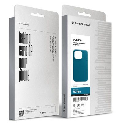 Чехол для мобильного телефона Armorstandart FAKE Leather Case Apple iPhone 15 Pro Sea Blue (ARM76304) | Зображення 4