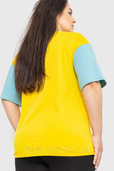 Футболка жіноча батал колір жовто-блакитний розмір XXL-XXXL FA_007140 | Зображення 3