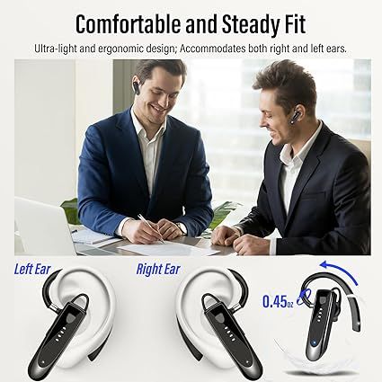 Atheewon H08 Bluetooth-гарнитура, беспроводная гарнитура Hands-free, 20 часов в режиме разговора, Bluetooth 5.4-гарнитура, 180 часов в режиме ожидания | Зображення 4