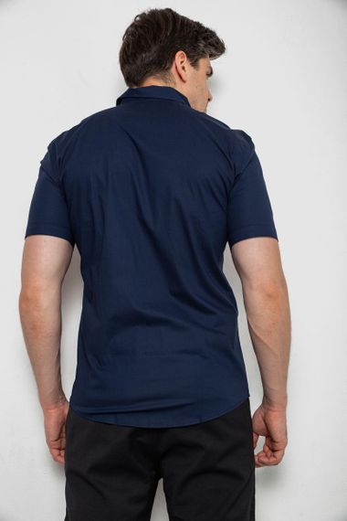 Рубашка мужская однотонная  -уценка, цвет синий, 214R7118-U-5 | Зображення 3