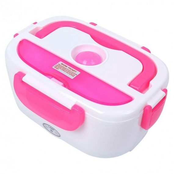 Электрический ланч-бокс контейнер Electronic Lunchbox YS 001 40 W с подогревом термос для еды розовый | Зображення 3