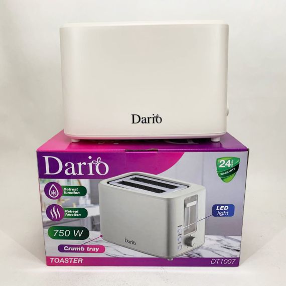 Электрический тостер на 2 отделения DARIO DT1007 750 Вт, Тостер хорошего качевства ZD-60