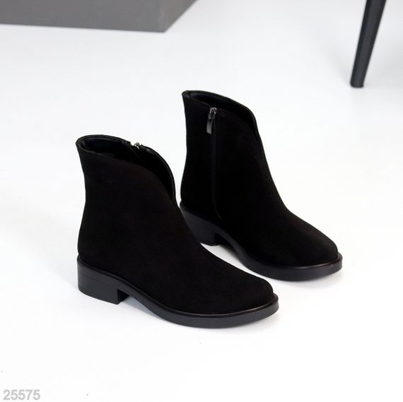 Шикарные черные ботинки натуральная замша стильный минимализм | Зображення 5