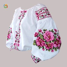 Рубашка Украинская вышиванка  44429461 цвет белый размер S