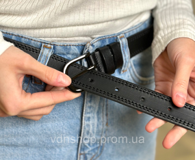 Класичний чорний ремінь 7096