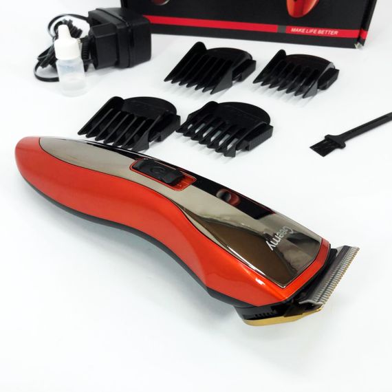 Машинка для стрижки від акб, Електрична машинка для стрижки побутова, Професійний тример з насадками HW-57 | Зображення 3