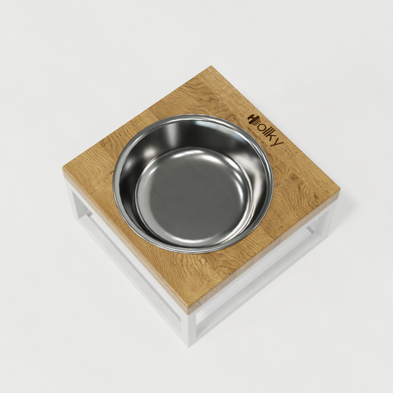 Миска на подставке для кошек и маленьких собак Hollky Base Solo S (1 × 0,45 л) Solo S-18187-WHNT | Зображення 5