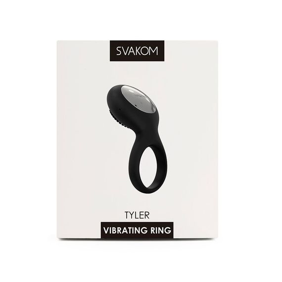 Ерекційне кільце з вібрацією Svakom Tyler Black | Зображення 6