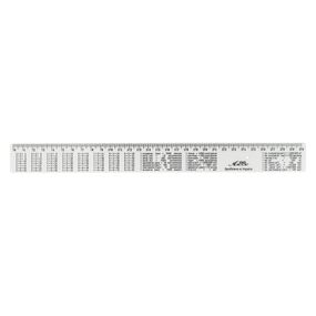Линейка с табличкой умножения AS-0612, К-9052 белый, пластиковая, 30 см