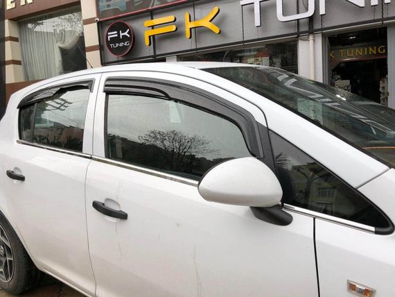 Зовнішня окантовка вікон (4 шт, нерж) Carmos - Турецька сталь для Opel Corsa D 2007-2014 рр