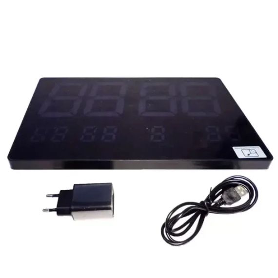 Настенные LED часы 3308 с термометром и календарем | Зображення 3