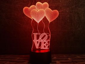 Сменная пластина для 3D ламп "Сердечки LOVE" 3DTOYSLAMP