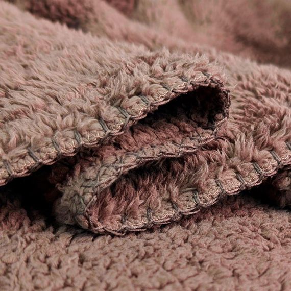 Плед-ковдра з шерпи та флісу какао Love You 200 x 220 см | Зображення 2