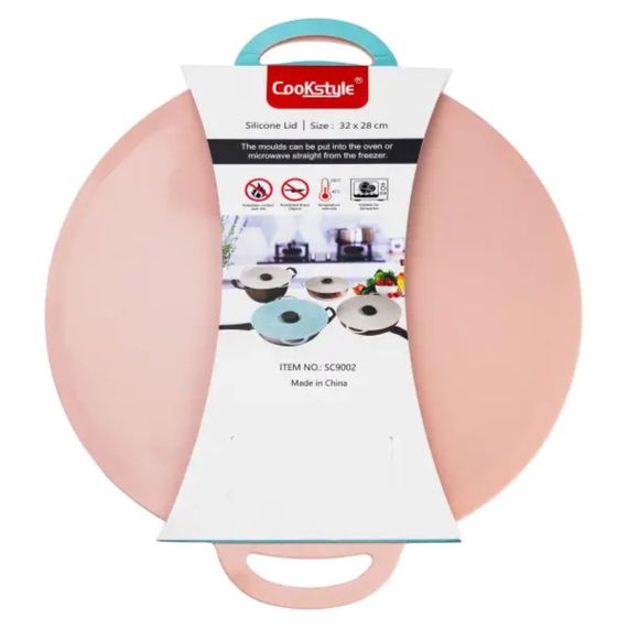 Многоразовая силиконовая крышка универсальная 32 х 28 см розовая HP34541L | Зображення 5