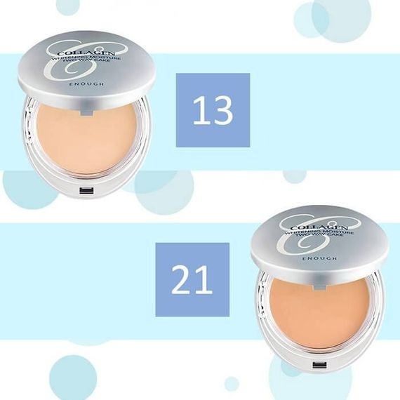 Колагенова пудра Enough Collagen 3 in 1 Whitening Moisture Two Way Cake SPF30 No13 із запасним блоком 2*13 g | Зображення 1