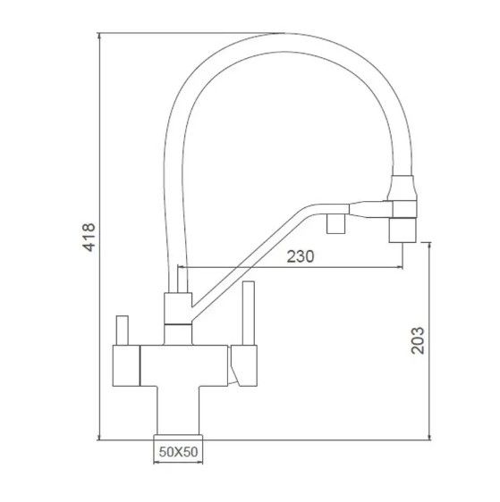 Змішувач для кухні Gappo з виходом для питної води, з гнучким  виливом G4395-63 | Зображення 1