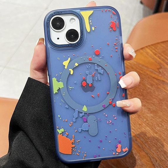 Чехол TPU+PC Flush with MagSafe для Apple iPhone 14 (6.1") Dark blue | Зображення 1