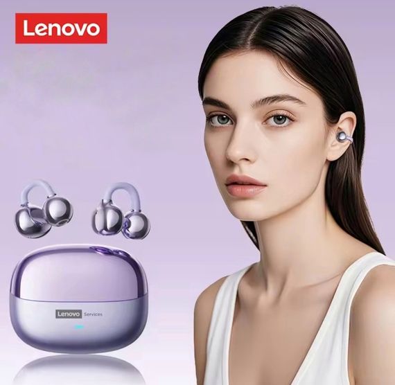Наушники-кафы Lenovo LE302 - Мощный Бас, Bluetooth 6.0 пурпурные