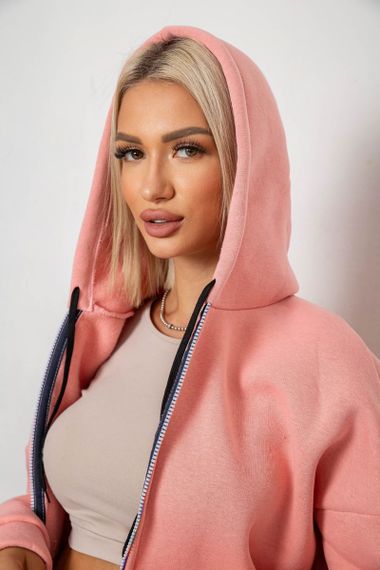 Спортивный костюм женский на флисе, цвет персиковый, 238R5715 | Зображення 4
