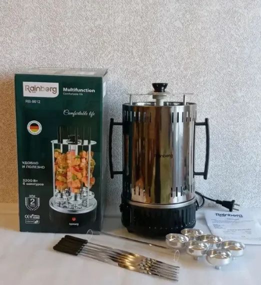 Электрошашлычница Domotec Bbq шашлычница Domotecg MS-7781 1000W | Зображення 4