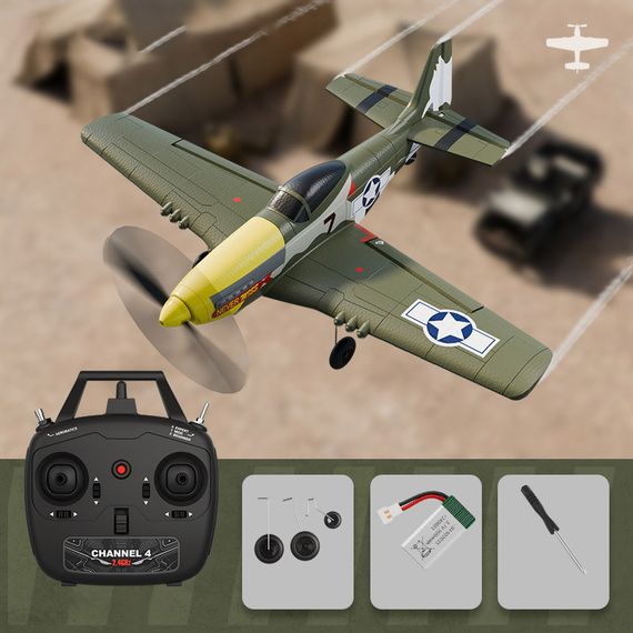 Літак на радіокеруванні SCHE W551 Four-channel Stunt Fighter Green | Зображення 1