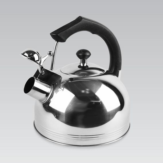 Чайник 2.3 л Maestro Basic MR-1308-BLACK з нержавіючої сталі зі свистком для всіх типів плит | Зображення 2