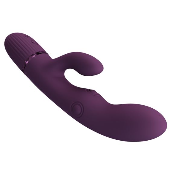 Вибратор-кролик PRETTY LOVE Zach Purple, силикон, фиолетовый, стимуляция, вибрация и пульсация Sex Aura | Зображення 2
