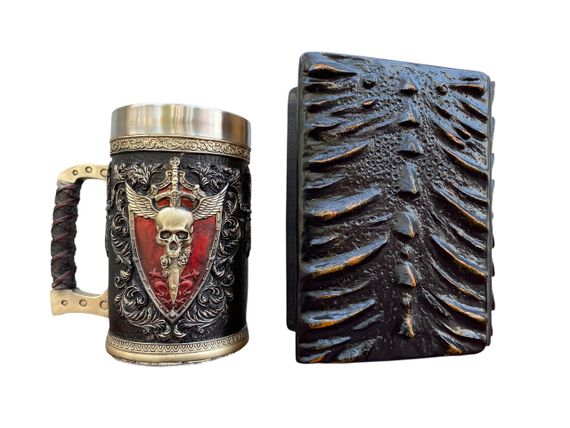 Подарунковий набір Кухоль 3D Крилатий Череп і Блокнот 3D «Жар Серця Дракона» | Зображення 1