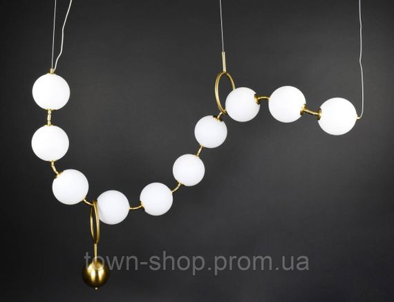 Люстра потолочная LED MBJ9-1650-k Латунь 30-160х20х150 см. | Зображення 6