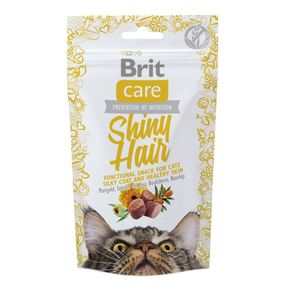 Лакомства Brit Care Cat Snack Shiny Hair для красоты шерсти у котов 50 гр