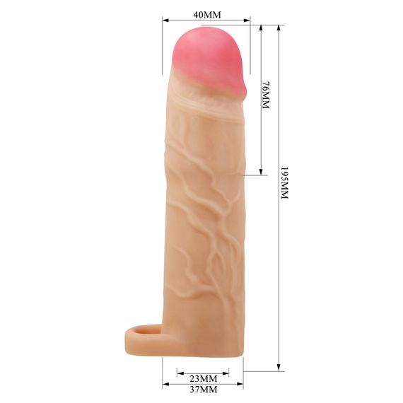 Насадка  на пеніс PRETTY LOVE Gerd Flesh, Extend your penis lenghth 3'' (76mm) | Зображення 7