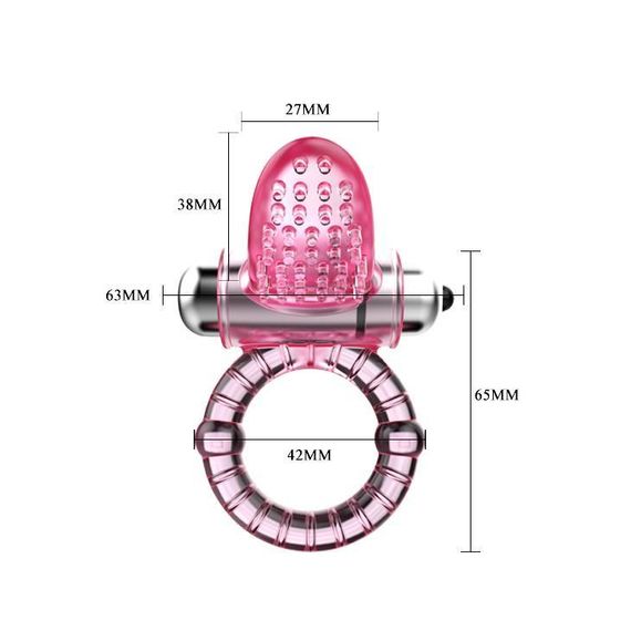 Ерекційне кільце з вібрацією BAILE Sweet Vibration Ring, з клітеральним стимулятором Sex Aura | Зображення 3