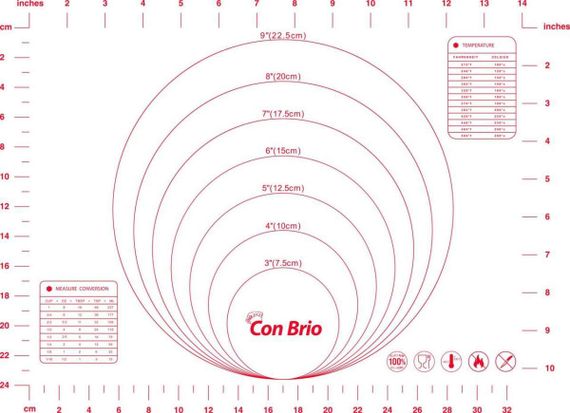 Силиконовый коврик 30х40 см Сon Brio СB-675-Red