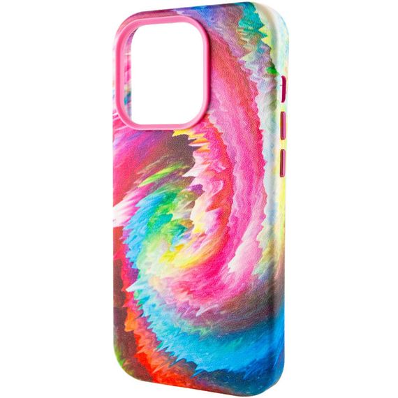 Кожаный чехол Colour Splash для Apple iPhone 14 Pro (6.1") Искусственная кожа, Pink / Blue | Зображення 2