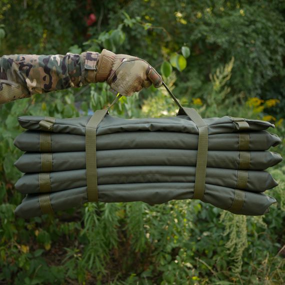 Тактичний розкладний каремат посилений (20мм+стропа) Kiborg К-2 Хакі | Зображення 8