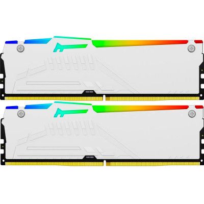 Модуль памяти для компьютера DDR5 32GB (2x16GB) 5200 MHz Beast White RGB Kingston Fury (ex.HyperX) (KF552C36BWEAK2-32) | Зображення 1