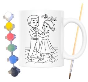 Набор для творчества кружка раскраска Бальные танцы 330 мл белая (КР0118)