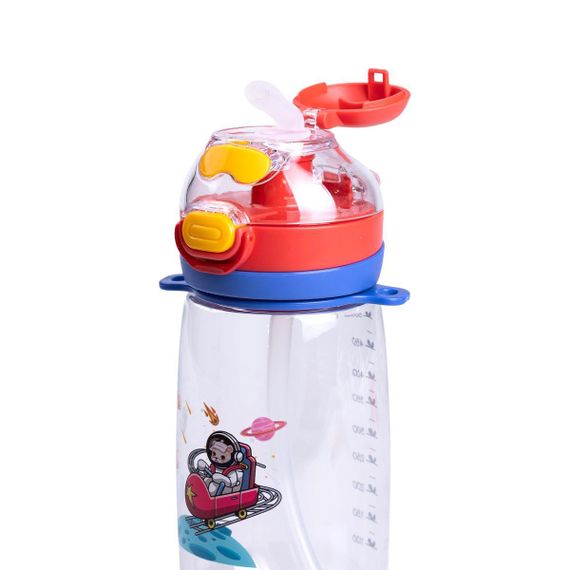 Бутылка для воды детская 550 мл с ремешком и трубочкой для спорта и школы HP-14-45R | Зображення 3
