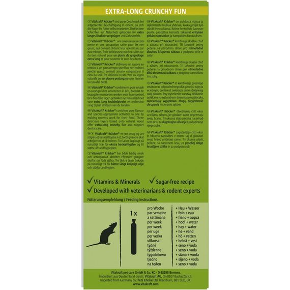 Ласощі Vitakraft Kracker Original Spelt and Apple крекер для декоративних гризунів і щурів із зерном та фруктами 2 шт/уп | Зображення 2