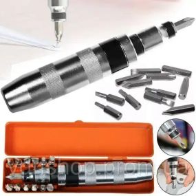 Набір викруток 14 предметів з перехідником і бітами, ударно-поворотна викрутка 1/2"