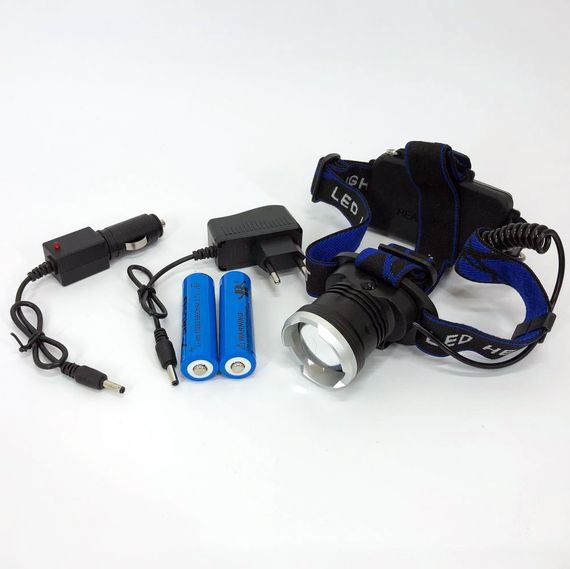 Налобный фонарь Bailong BL-T24-P50 аккумуляторный LED/Zoom 3 режима работы, фонарь на голову для рыбалки | Зображення 9