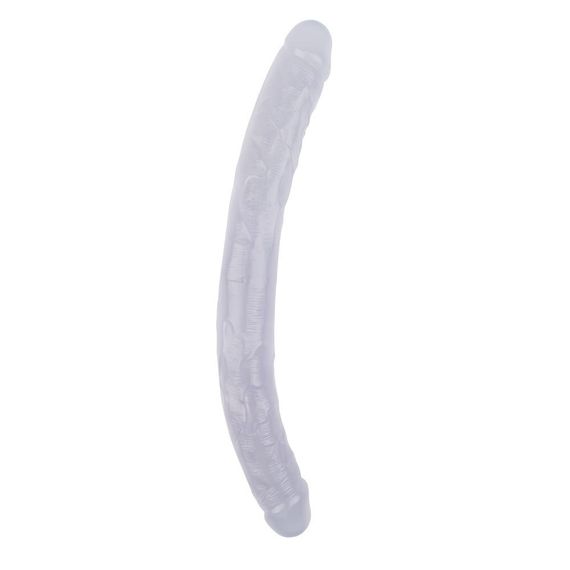 Фалоімітатор реалістичний двосторонній Chisa Hi-Rubber, прозорий Sex Aura | Зображення 2