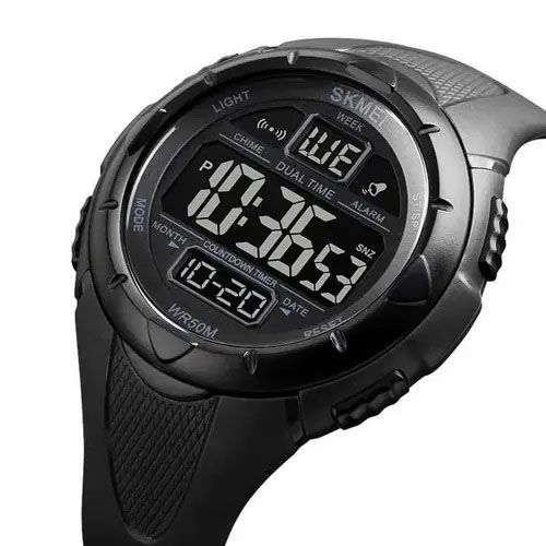 Годинник наручний чоловічий SKMEI 1656BK BLACK, водостійкий тактичний годинник. Колір: чорний | Зображення 4