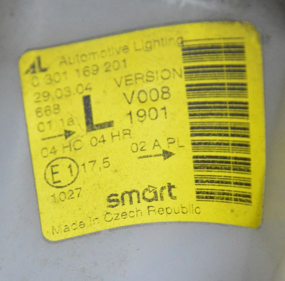 Фара ліва Smart Fortwo 450 1998-2007 Фара передня ліва Смарт Фортво 450 0301169201 | Зображення 7