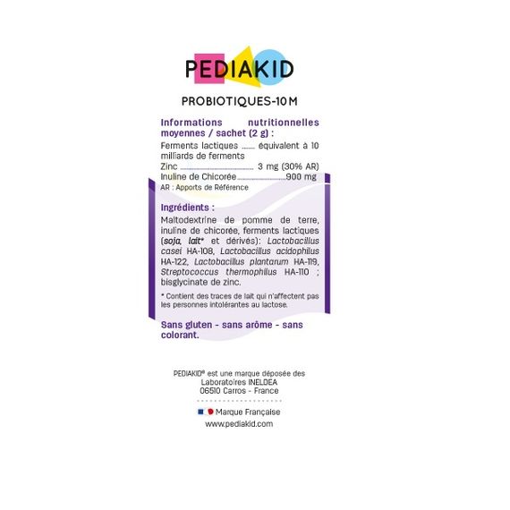 Комплекс для профілактики травлення у дітей Pediakid Комплекс "Закрепи " Transit doux  125 ml Apple + Probiotiques-10M 10 sachets | Зображення 2