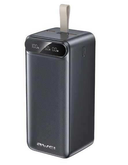 Внешний аккумулятор Power Bank на 100 000 мАч с дисплеем и фонариком AWEI P101K 22.5W ∙ Power Bank P101K с дисплеем и LED-лампой