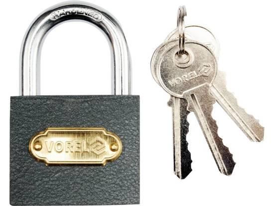 Замок навісний VOREL чавунний l=32мм-сірий [12/120] 77061