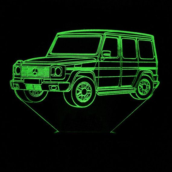Акриловий світильник-нічник Mercedes-Benz G-Class зелений tty-n002040