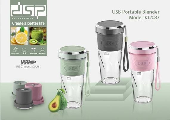 Портативний USB блендер-шейкер з потужним мотором DSP KJ2087 Green (40976-KJ2087 Green_829) | Зображення 4